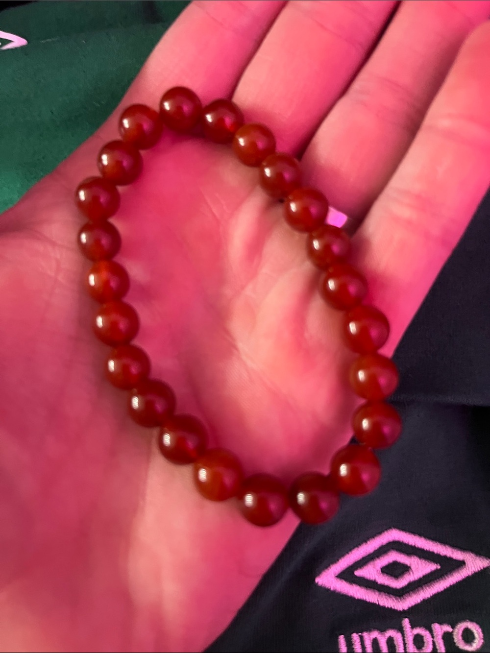Amber-Tone Beaded Stretch Bracelet - Brand